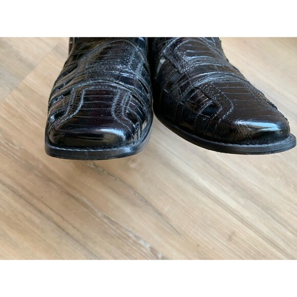 Stacy Adams Mens Black Crocodile Print Leather Sandals Shoes Sz 12m Fisherman main image 7